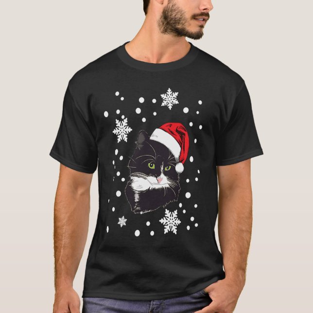 cat christmas snow  idea winter snowflake T-Shirt (Vorderseite)