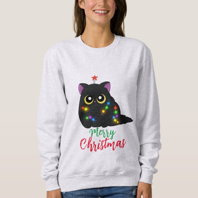 Cat Christmas Sweater Sweatshirt (Vorderseite)
