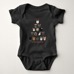 Cat Christmas Tree Baby Strampler