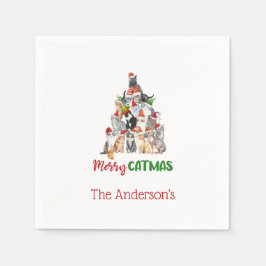 Cat Christmas Tree Cat Lover Cat Eigentümer Weihna Serviette