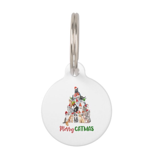 Cat Christmas Tree Cat Lover Eigentümer Weihnachts Haustiermarke (Vorderseite)