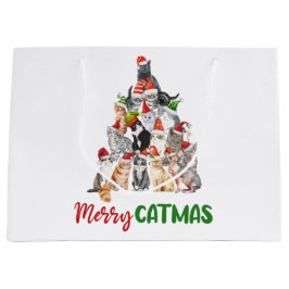 Cat Christmas Tree Cat Lover Weihnachtsfeiertag Große Geschenktüte