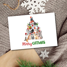 Cat Christmas Tree Cat Lover Weihnachtskarte