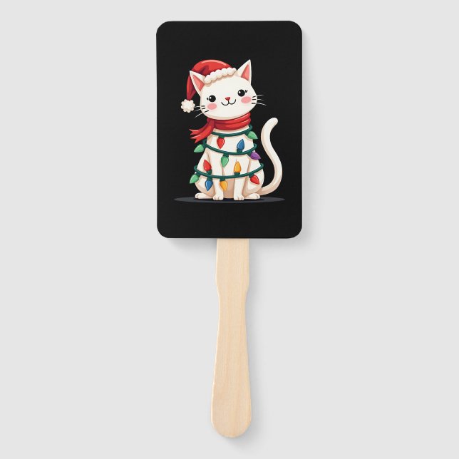 Cat Christmas Tree Christmas (1) Fächer (Vorderseite)