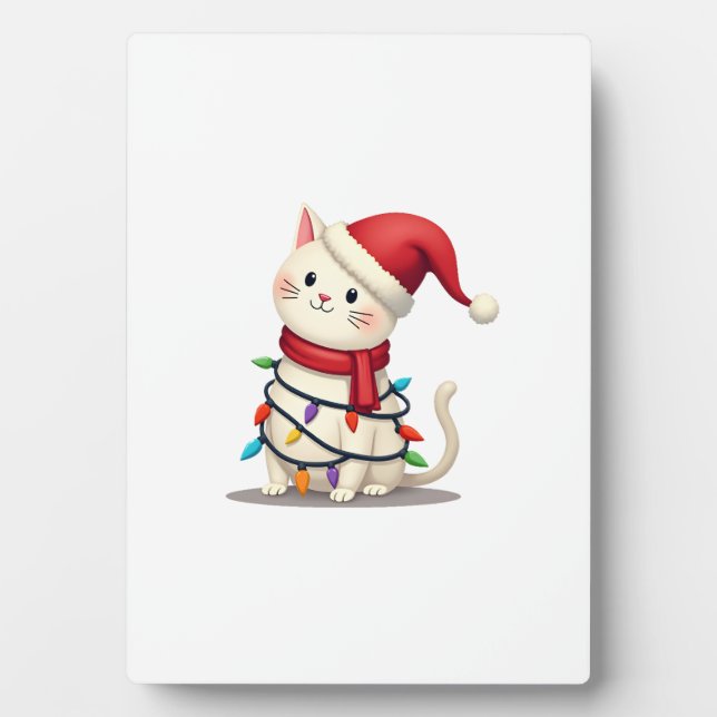 Cat Christmas Tree Christmas (2) Fotoplatte (Vorderseite)