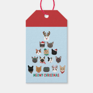 Cat Christmas Tree Geschenkanhänger