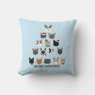 Cat Christmas Tree Kissen