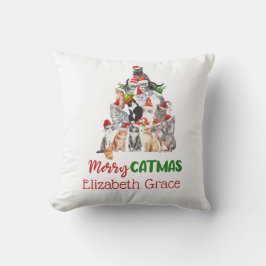 Cat Christmas Tree Merry Catmus Cat Lovers Geschen Kissen