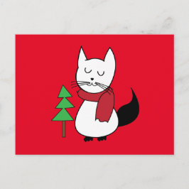 Cat Christmas Tree Postkarte