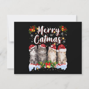 Cat Christmas Weihnachtsmannmütze Funny Merry Catm Feiertagskarte