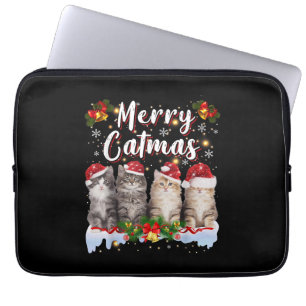 Cat Christmas Weihnachtsmannmütze Funny Merry Catm Laptopschutzhülle