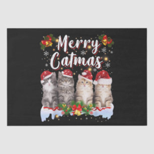 Cat Christmas Weihnachtsmannmütze Funny Merry Catm Seidenpapier