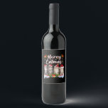 Cat Christmas Weihnachtsmannmütze Funny Merry Catm Weinetikett<br><div class="desc">Cat Christmas Weihnachtsmannmütze Funny Merry Catmas</div>