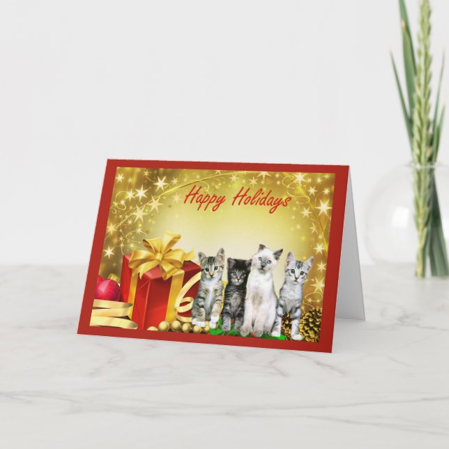 Cat Chrstmas Card Feiertagskarte (Vorderseite)