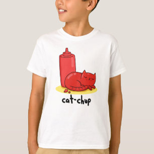 Cat chup Niedlich Red Ketchup Cat Pun T-Shirt
