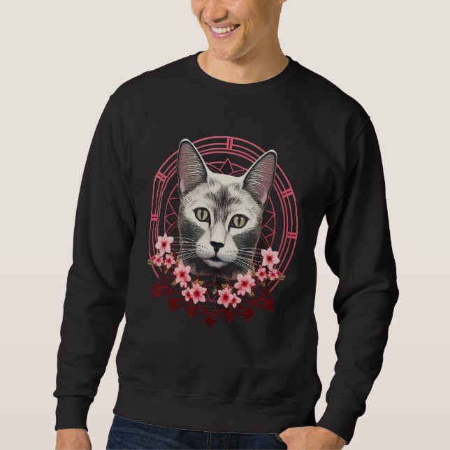 Cat Church Blossom  Pet Cat Motif Animal Cat Sweatshirt (Vorderseite)