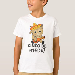 Cat Cinco De Meow Mexican Sombrero Cats T-Shirt