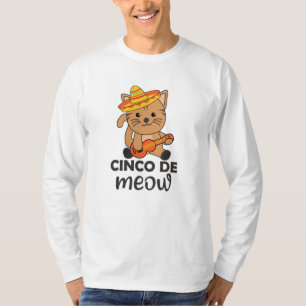 Cat Cinco De Meow Mexican Sombrero Cats T-Shirt
