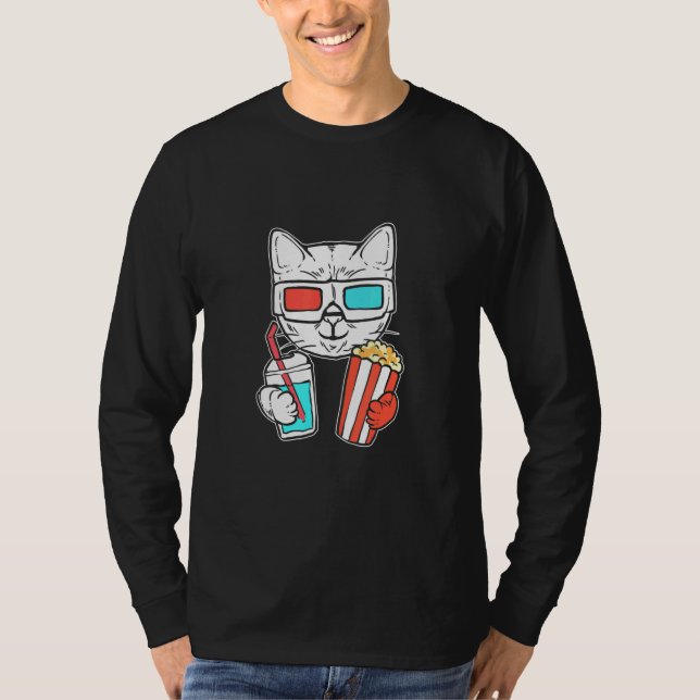 Cat Cinema Foodie T-Shirt (Vorderseite)