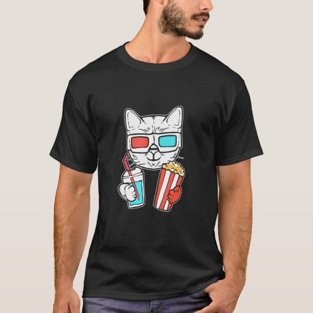 Cat Cinema Foodie T-Shirt (Vorderseite)
