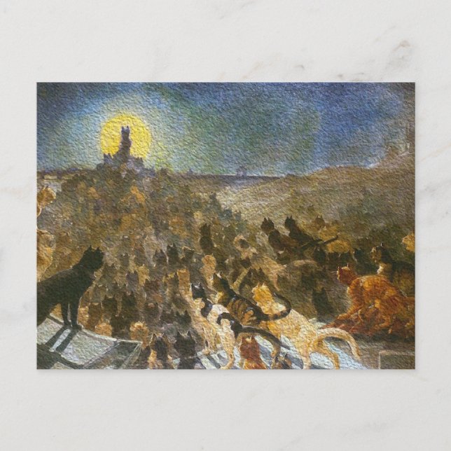 Cat City Postcard! Théophile Steinlen Vintag Art Postkarte (Vorderseite)
