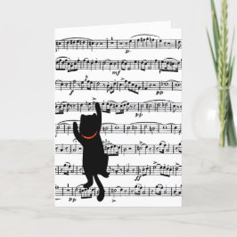 Cat Climbing am Musik Geburtstag Karte
