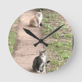 Cat Clock Runde Wanduhr
