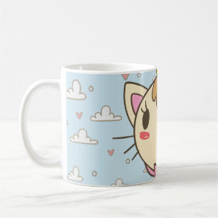 Cat Cloud Herz Textur Kitten Kaffeetasse