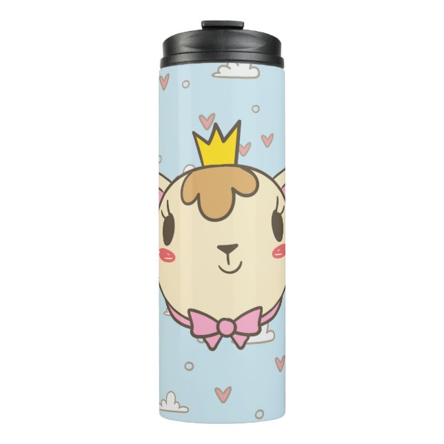 Cat Cloud Herz Textur Kitten Thermosbecher (Vorderseite)