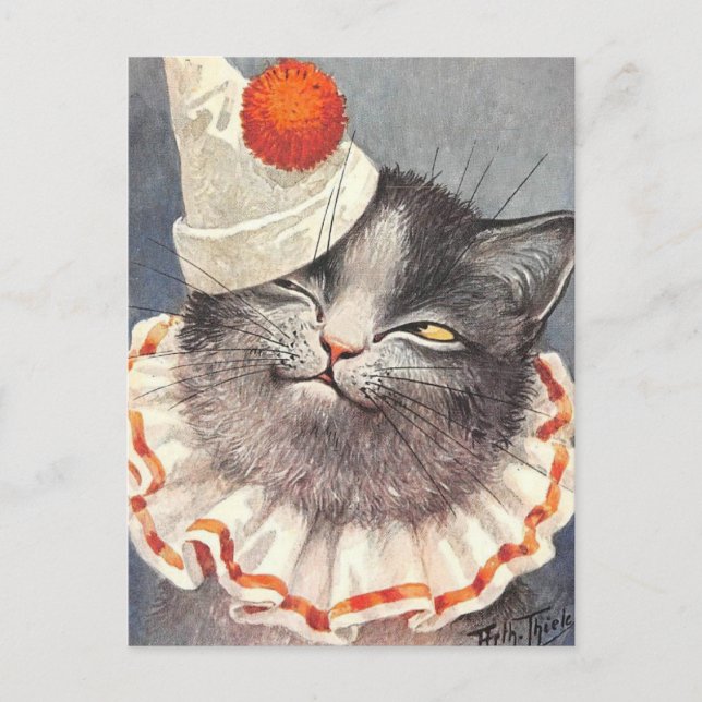 Cat Clown by Arthur Thiele Postkarte (Vorderseite)