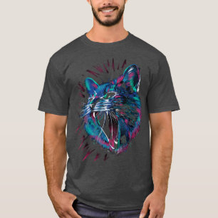 Cat Colorful angere Katze Gesicht Kitten T-Shirt