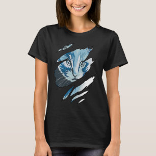 Cat Colorful Cat Torn Tuch T-Shirt