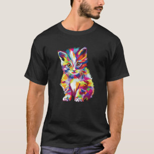Cat Colorful Cat's head Pop Art Style Premium T-Shirt