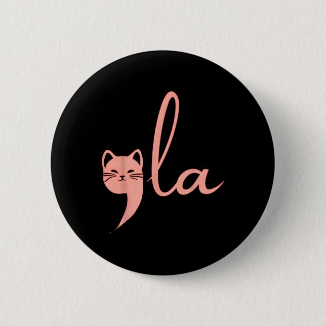 Cat Comma La Kamala Harris für Präsident 2024 Elec Button (Vorderseite)