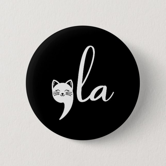 Cat Comma La Kamala Harris für Präsident 2024 Elec Button (Vorderseite)