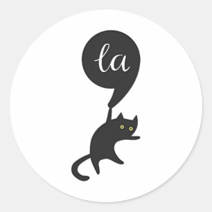 Cat Comma La Kamala Harris für Präsident 2024 Elec Runder Aufkleber