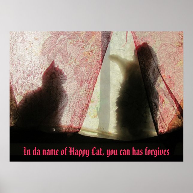 Cat Confessional Stand Meme Poster (Vorne)