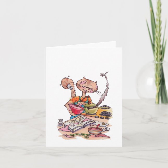 Cat Cooking notecard Karte (Vorderseite)