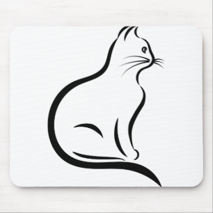 Cat Cool Remeras Helix Line Art Tiere Mousepad