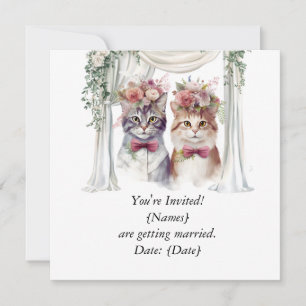 Cat Couple for Wedding Save the Date Einladung