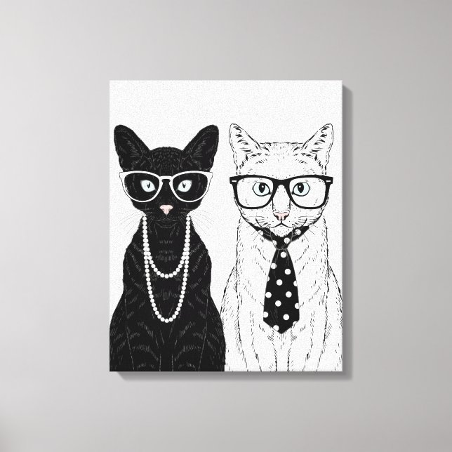 Cat Couple Leinwanddruck (Vorderseite)