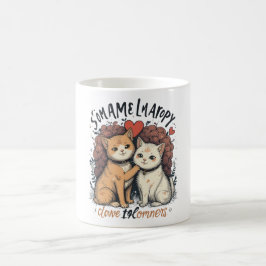 Cat Couple Liebe Tasse Niedlich Romantische Kaffee