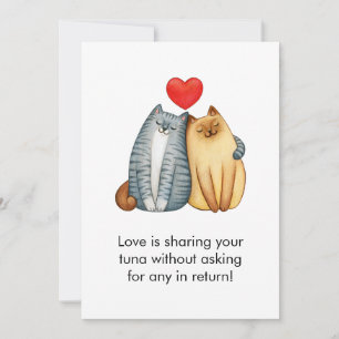 Cat Couple Liebt Niedlichen Funny Happy Valentine' Feiertagskarte