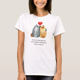 Cat Couple Liebt Niedlichen Funny Happy Valentine' T-Shirt