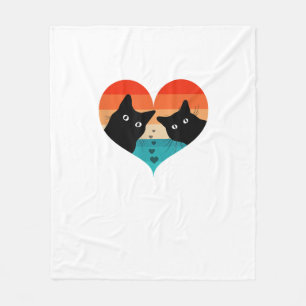 Cat Couple Retro Vintages Shirt Funny Black Cat Fleecedecke