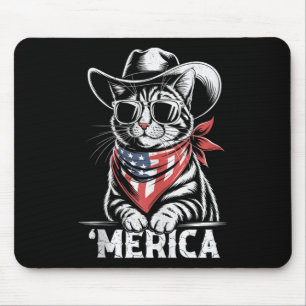 Cat Cowboy Merica Kitten Patriot Boys 4. Juli Mousepad