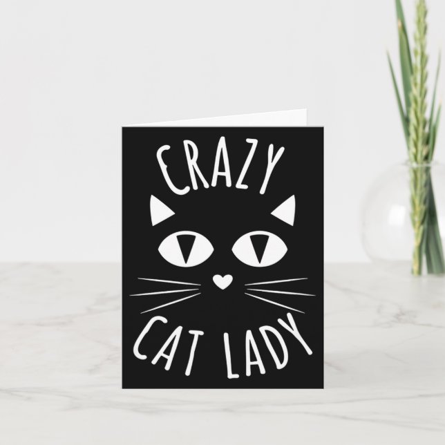 Cat Crazy Cat Lady Funny Cat Lover Mother's Day Bi Karte (Vorderseite)