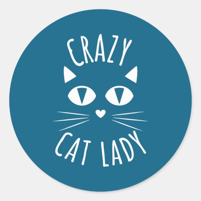 Cat Crazy Cat Lady Funny Cat Lover Mother's Day Bi Runder Aufkleber (Vorderseite)