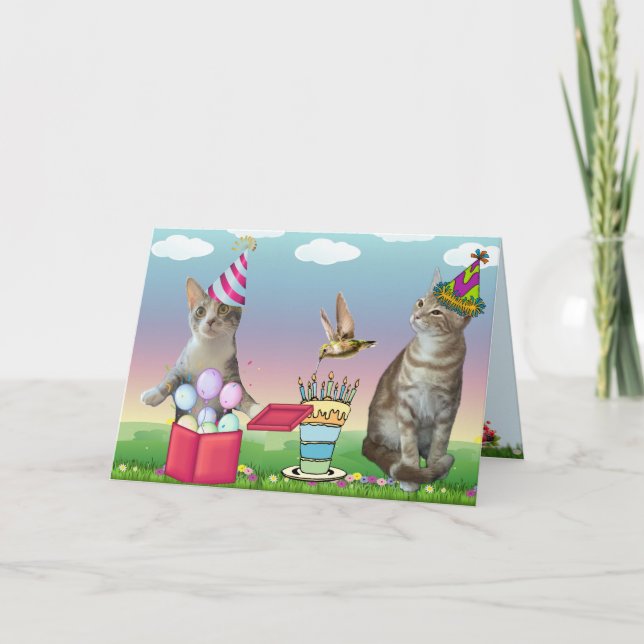 Cat Crazy Geburtstagskarte Karte (Vorderseite)