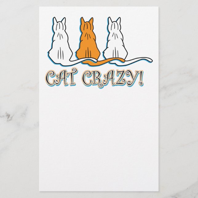Cat Crazy Orange Tabby Cats Briefpapier (Vorderseite)